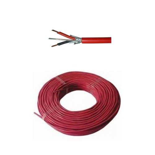 [BYSECUR-19] BSC03218 - Bobina 100m Cable Incendio 2 hilos. 2 x 1,5 mm² trenzado. Apantallado Color rojo. Libre Halógenos