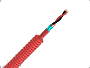 [BYSECUR-307] BSCT25100CI - Bobina 100m Precableado en tubo corrugado Ø20 LH Rojo + SOZ1-K (AS+) PH120 2x2,5mm²  Cca  500V
