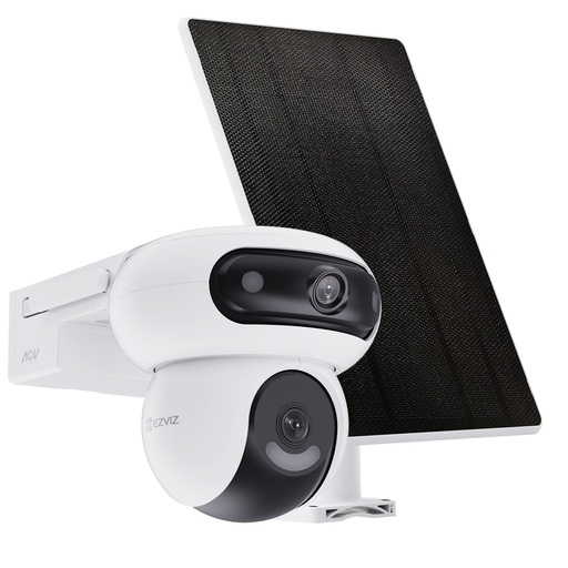 [EZVIZ-102] HB90 Solar Kit - Cámara Wi-Fi de Doble Lente con Grabación 24/7 + Panel Solar de 8W