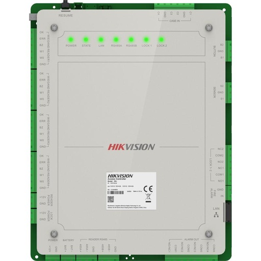 [HIK-ACC-351] DS-K2622X(P) - Controladora acceso multi-identificación facial, huella, tarjeta, QR o PIN. 2 puertas