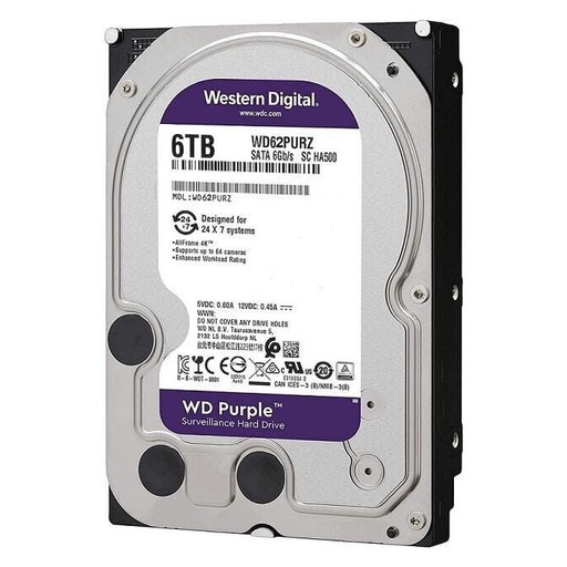 [WESTERN-6] WD64PURZ - Disco Duro de 6 Tb ( 6144 Gb ) Western Digital Purple.