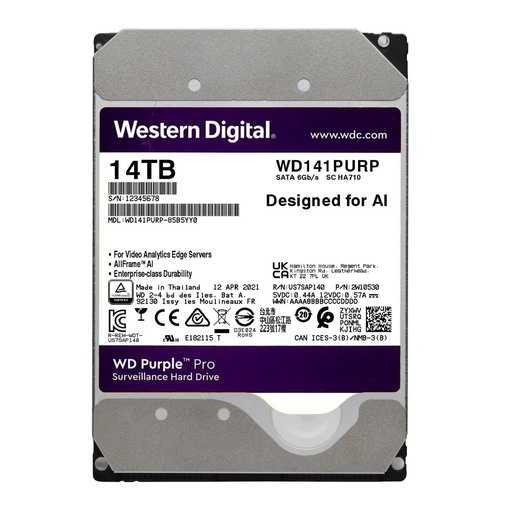 [WESTERN-48] WD142PURP - Disco Duro WD Purple Pro 14TB Especial Seguridad