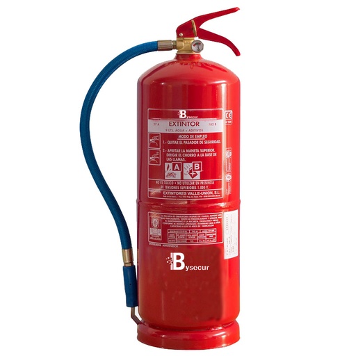 [BYSECUR-368] VU-9-AFFF - Extintor De Agua AG 9LT AFFF con base de plástico