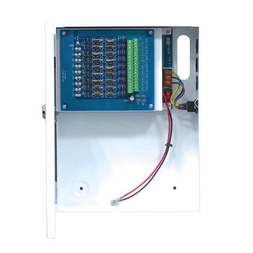 [FOLKSAFE-10] KAS-DC120910B - Fuente de alimentación CCTV 13.8V 10A 9 Salidas Conexión Batería 7-20Ah (no incluida) Folksafe