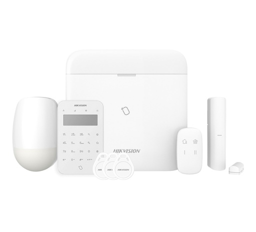 [HIK-ALARM-187] AXPRO-96-PIR-M-K-R - Kit AXPRO 868MHz 96 zonas Hikvision Panel + PIR + Mando + Teclado + Contacto