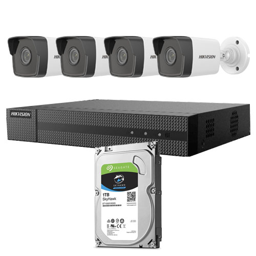 [HIK-VALUE-129] KIT_IP_POE_HIK - Kit Bullet IP Hikvision Grabador + 4xBullet + HD