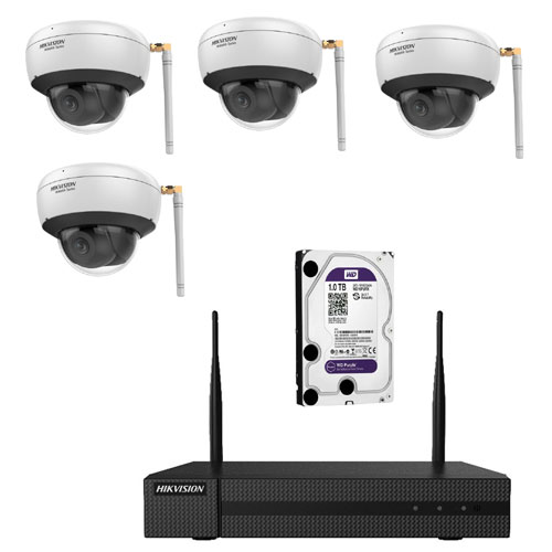 [HIK-VALUE-131] KIT DOMO IP WIFI - Kit de 4 cámaras domo IP WIFI + NVR + 1 HDD 1Tb