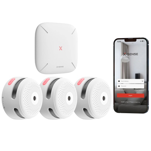 [XSENSE-7] FS31 - Kit de detección de incendio autónomo Inlcuye 3 detectores de humo XS01-M y HUB SBS50