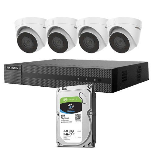 [HIK-VALUE-132] KIT_IP_POE_HIK - Kit Domo IP Hikvision Grabador + 4xDomo + HD