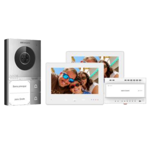 [HIK-INTERCOM-261] DS-KIS705EY/2Monitors - Kit videoportero HD 2 hilos 2 Monitores